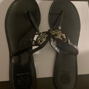 Tory Burch Black Miller Jelly Sandals